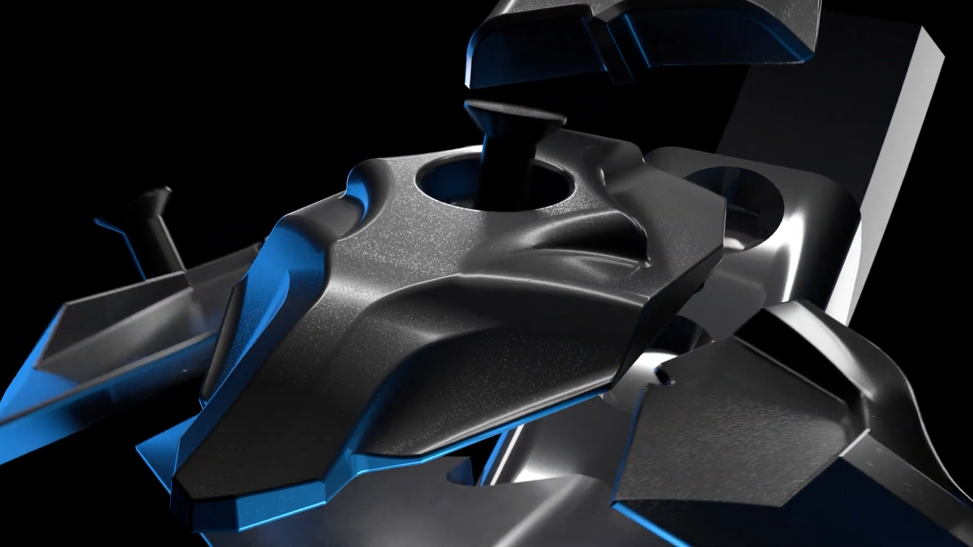 Detaillierte 3D-Nahaufnahme des Treffler Eco Blade als Bauteil für landwirtschaftliche Feldtechnik